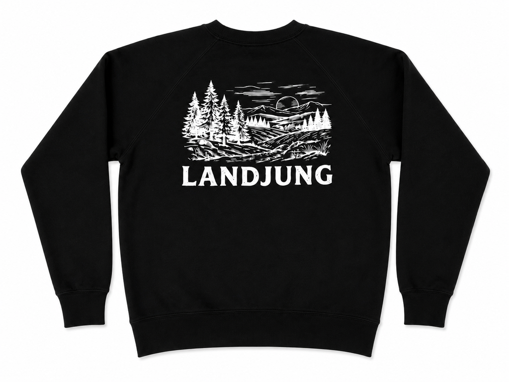 LandJung Sweater Schwarz – FOREST BACKPRINT