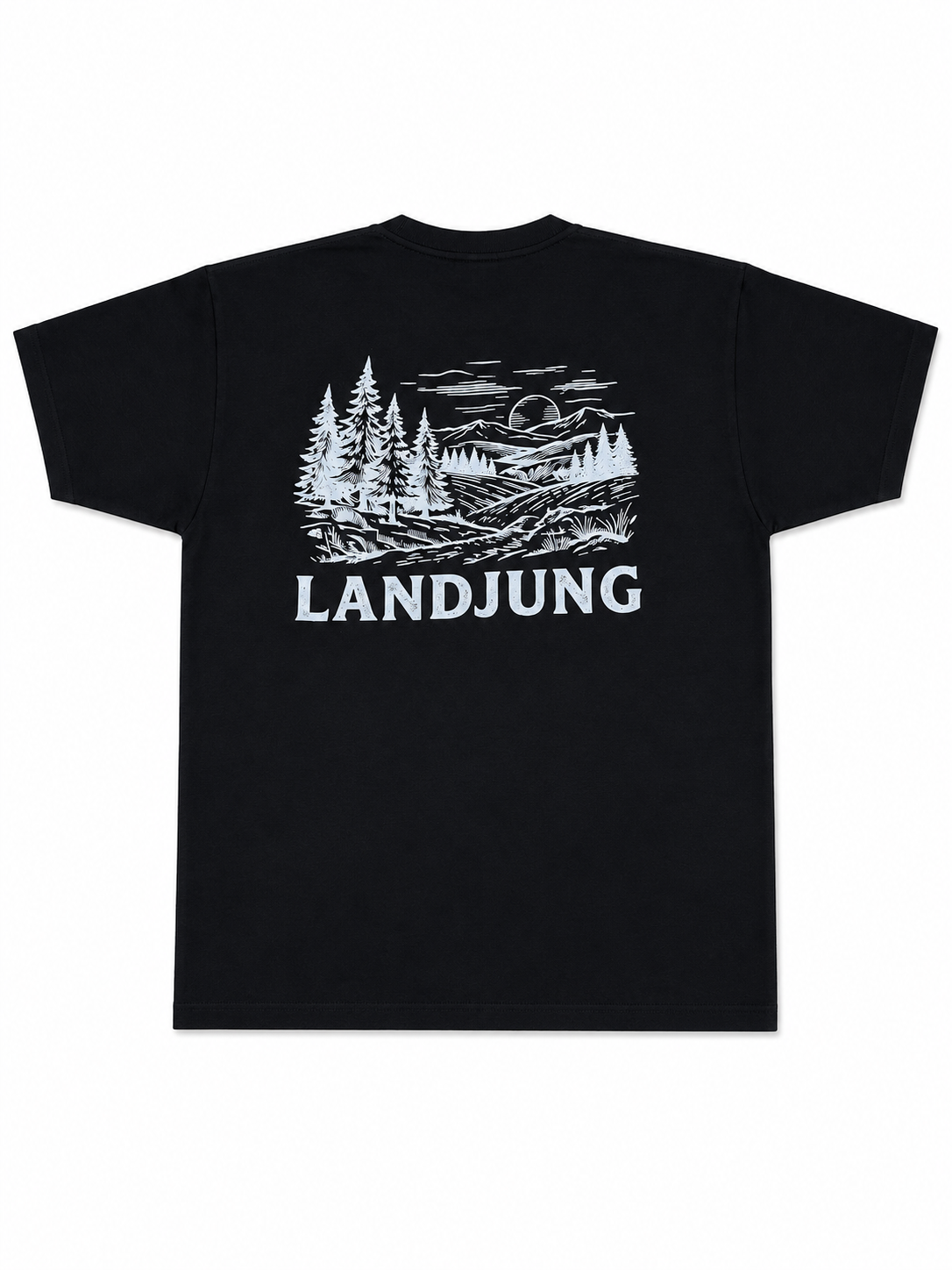 LandJung T-Shirt Schwarz – FOREST BACKPRINT