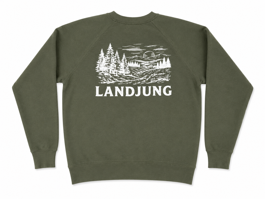 LandJung Sweater Oliv – FOREST BACKPRINT