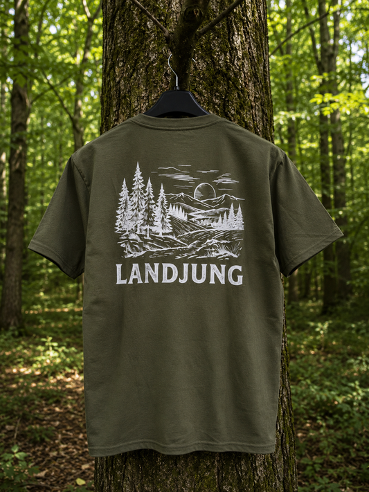 Landjung T-Shirt Oliv – FOREST BACKPRINT
