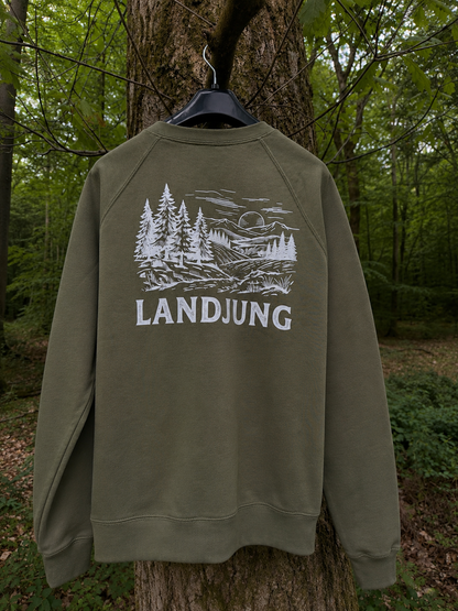 LandJung Pullover Oliv – FOREST BACKPRINT