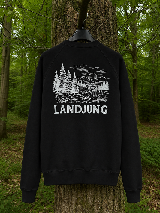 LandJung Pullover Schwarz – FOREST BACKPRINT