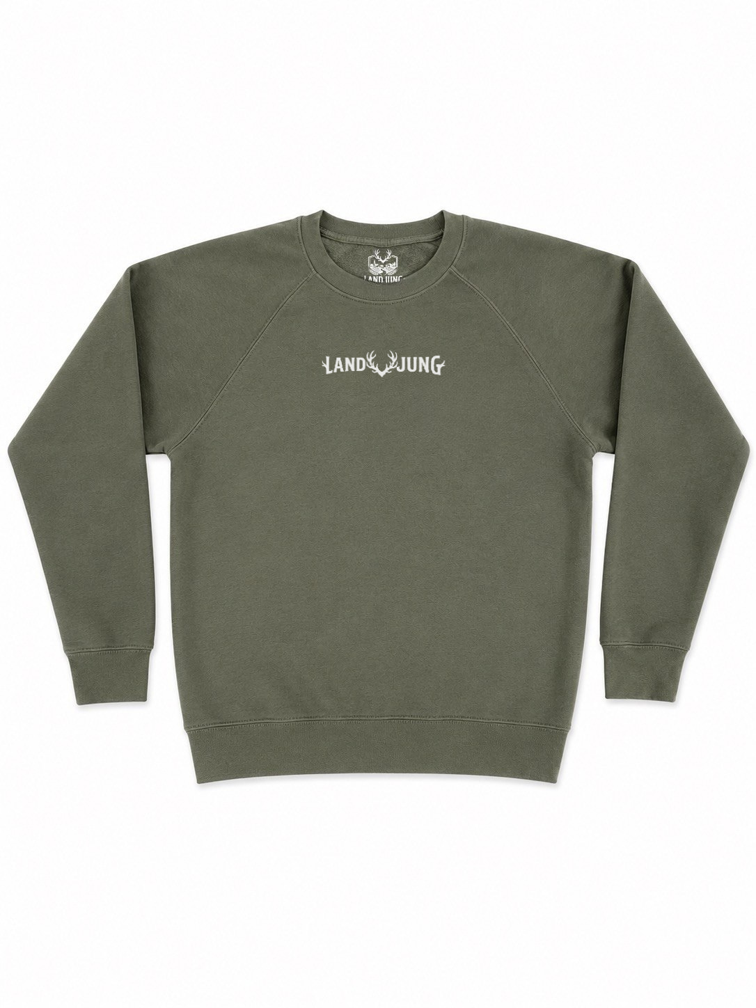 LandJung Sweater Oliv Brustlogo – Essential